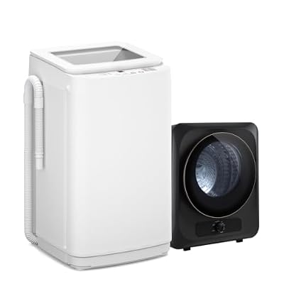 Auertech Portable Washer and Dryer Combo Set, 14 lbs Fully Automatic Washing Machine & 1.5 Cu.Ft Portable Clothes Dryers, Built-in Drain Pump, Compact Washer and Dryer for Apartment, RV, Dorm