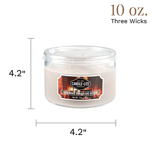 Candle-Lite Scented Evening Fireside Glow Fragrance, One 10Oz. 3-Wick Aromatherapy Candle With 20-40 Hours Of Burn Time, Gray Color, 10 Oz. Jar #TOP4