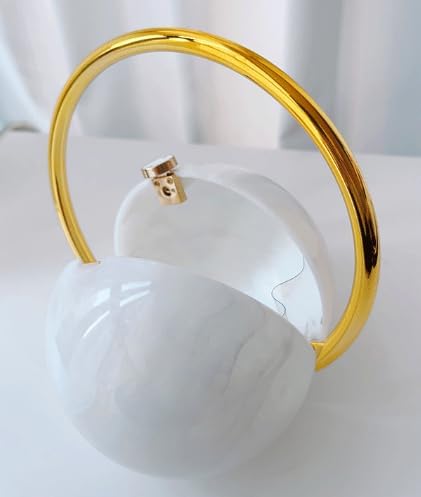Marble Ball Evening Clutch for Women Elegant Handbags Luxurious Evening Purses for Party Vacation Wedding - Image 3