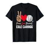 Peace Love Cole Carrigg Prospect Baseball Fan Gear T-Shirt