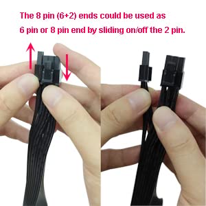 Adaptador SATA a 8 pines GPU Pack x2 cable 23 cm miniatura 4