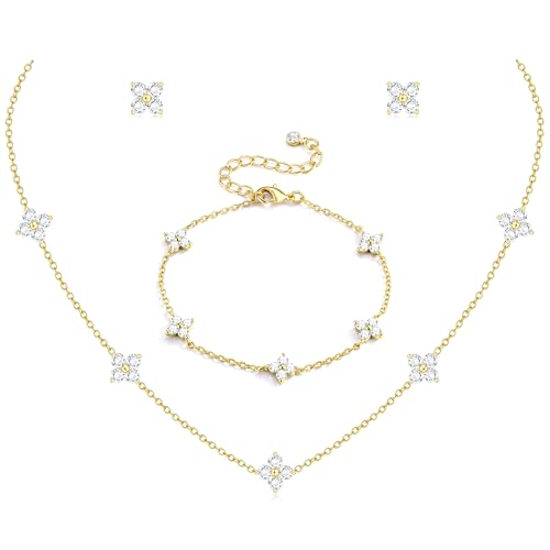 ORAZIO Dainty Gold Jewelry Set for Women Trendy 14K Gold