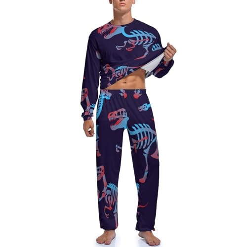 Pantalon vêtements de nuit et pyjama homme os de dinosaure contre le froid nocturne - 3