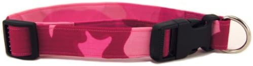 Pink Camouflage Soft Adjustable Dog Collar with Quick Release Buckle Extra Large