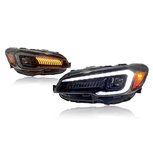 YSQOJF Faros Delanteros Luces coche faros LED cabeza para Subaru para WRX STI 2015 2016 2017 2018 2019 2020 2021 lámpara frontal completa LED Plug-n-Play cubierta lente lámpara