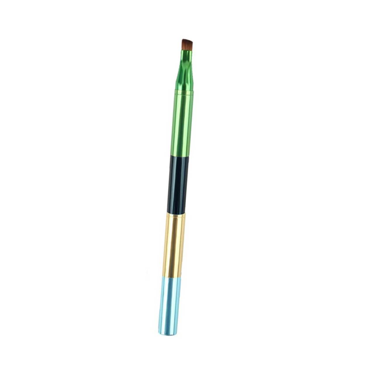 Detachable Makeup Brush Portable Cosmetic Tool with Metal Handle for Lip Eyebrow and Eyeshadow Applications Colorful Design for Effortless Daily Makeup