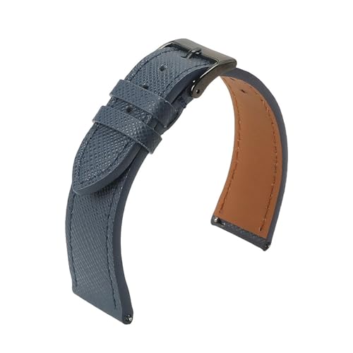 [KRFGKHAUR] Quality Calfskin Leather Watch Bands Saffiano Straps 18mm 20mm 22mm Strap Wristwatches Accessories(Blue 2,20mm)