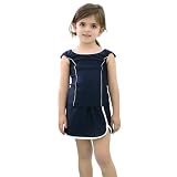 [RAVIR] ラヴィール スクール 水着 キッズ 子供用 女の子 2点セット セパレート UVカット トップス インパン付 ラップスカート ホワイト 130