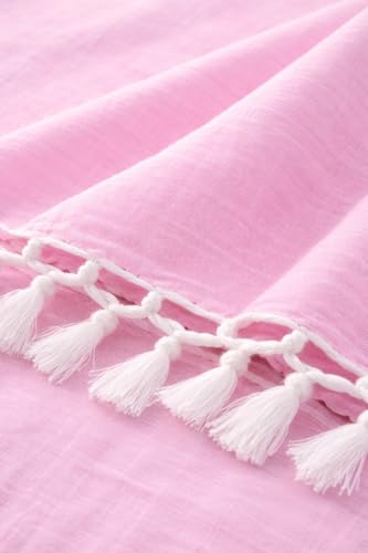Image of Soft Dull Cotton Bhagalpuri Chadar for Summer | Lightweight and Breathable Chadar for Sleeping | Odhne Wali Chadar for All Season Use Blanket (Pink)