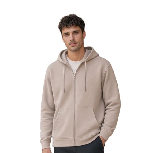 Image of Nobero Classic Zipper Hoodie for Men | Zip Up Hoodies for Men | Regular Fit | Full Zip Closure | Drawstring Hood | Zipped Hooded Sweatshirt | Cotton Rich Zipper Fleece Hoodie