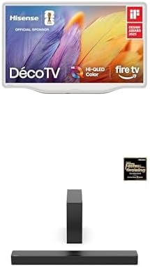 Bundle of Hisense 32S5QF 32" QLED Smart Fire TV + HS2100 240W Soundbar System. Art Design, Wireless Sub, DTS Virtual:X, Dolby Audio, Bluetooth 5.3. Perfect All-in-One Entertainment.