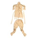 Healvian Mumienkostüm Erwachsene Beige Halloween Kostüm Gruseliges Horror Kostüm Elastische Hose...