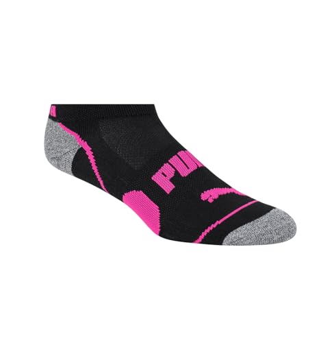 PUMA Women's Sports No-Show Socks, 5-9.5 Shoe Size, Black, 10 Pairs2