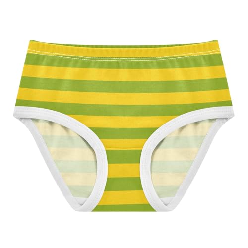 Yellow Grass Green Stripe Toddler Girls's Underwear 2T