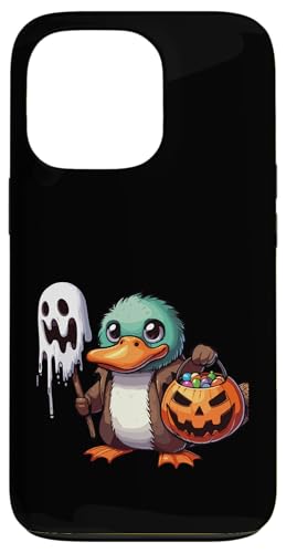怖いハロウィーン カモノハシ ゴースト 不気味なキャンディバッグ スマホケース iPhone 13 Pro 用