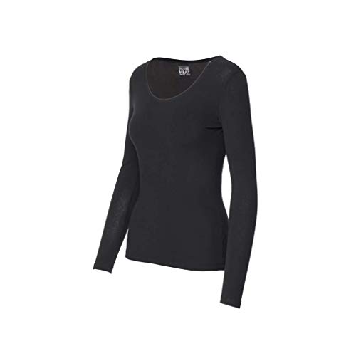 Womens Heat Plus Baselayer Top, Black, Medium #TOP2