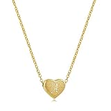 PORPI-JOJO Dainty Gold Initial Necklaces for Women Gold Letter A Necklaces for Girls Simple Heart Pendant Necklace for Women Jewelry Gifts for Teen Girls