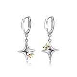 bellitia jewelry orecchini pendenti a forma di stella in argento sterling 925 per donna, orecchini cerchio piccoli con pendenti