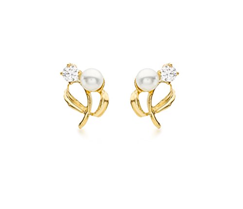 Carissima Gold Pendientes de mujer con oro amarillo de 9 quilates (375/1000), circonita, 1 cm