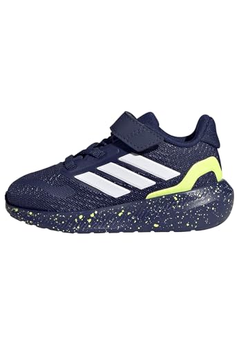 adidas Unisex - Bimbi 0-24 RUNFALCON 5 Shoes Infants, Dark Blue/Ftwr White/Hi-RES Yellow, 27 EU