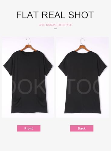 Dokotoo Womens Summer 2025 Casual Short Sleeve Shirts Loose Fit Oversized Tshirts Tunic Tops with Pockets4