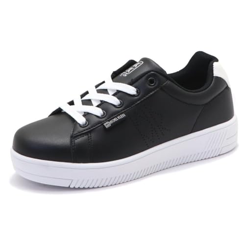 MKミッシェルクラン レディース スニーカー コートタイプ 厚底 カジュアル 超軽量 MK MICHEL KLEIN シンプル No.226 ブラック 22.5cm