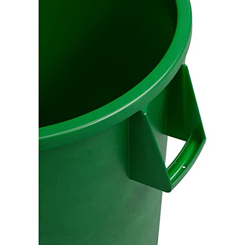 Image of SPARTA Bronco 20 Gallon Trash Can, Thick Polyethylene Bin, NSF Certified Waste Container with Top Handles, Bottom Handholds, Reinforced Base and Stackable, LLDPE, 20 Gallon, Green (Pack of 6)