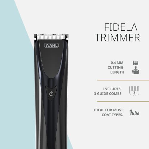 Image of Wahl Fidela Cordless Trimmer for Pets, 6,000 RPM Rotary Motor, 2 hours Run Time, 4.5mm Cutting Length with Detachable Blade for Easy Cleaning, USB C Type Charging, Versatile Cordless Trimmimg in Sensitive Areas.