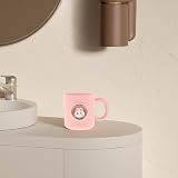 KOMBIUDA Reusable Toothpaste Cup with Handle Cute Animal Cartoon Design Portable Plastic Mouthwash Cup for Home And Travel Oral Care