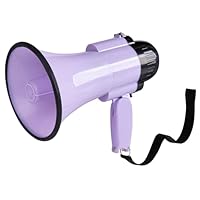 MyMealivos 30W Megafon mit Sirene & 240s Rekord-verstellbare Vol Control Abdeckung bis zu 300 Fuß Reichweite passend für Sportspiele Cheerleading Coaches Veranstalter-Lila