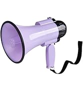 MyMealivos Portable Megaphone Bullhorn 20 Watt Power Megaphone Speaker Voice and Siren/Alarm Mode...