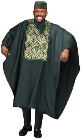 HD African Mens Apparel Agbada Clothing Embroidery Dashiki Shirts and Pants Outfits 3 Pieces