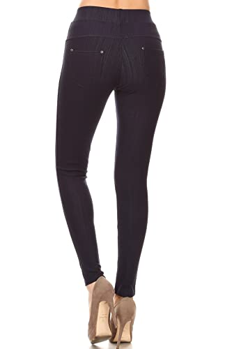 Image of Leggings Depot Women's Cotton Blend Stretch Pull-on Jeggings Casual Pants with Pockets (Available in Plus Size)