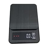 BESTYASH 5Kg Báscula Digital de Alimentos para Cocina de Capacidad con Temporizador y Pantalla LED para Café y Repostería sin Baterías Portátil y Precisa