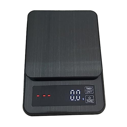 BESTYASH 5Kg Báscula Digital de Alimentos para Cocina de Capacidad con Temporizador y Pantalla LED para Café y Repostería sin Baterías Portátil y Precisa