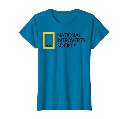 National Introverts Society T-Shirt, Women, Sapphire Blue, Large