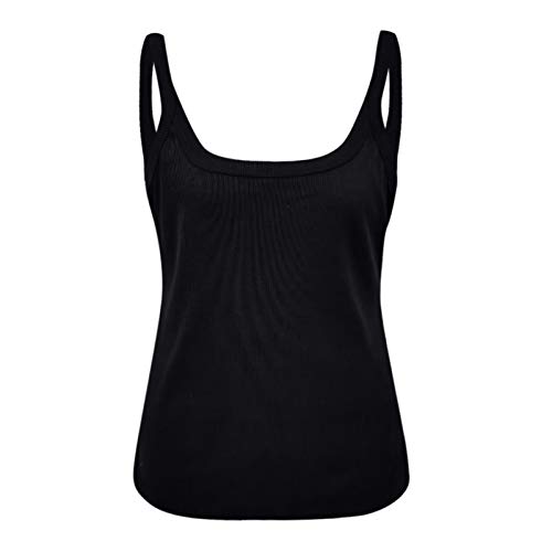 Camisetas sin Mangas del Chaleco del oscilación para Mujer Cami Shirt,, Preto, Large