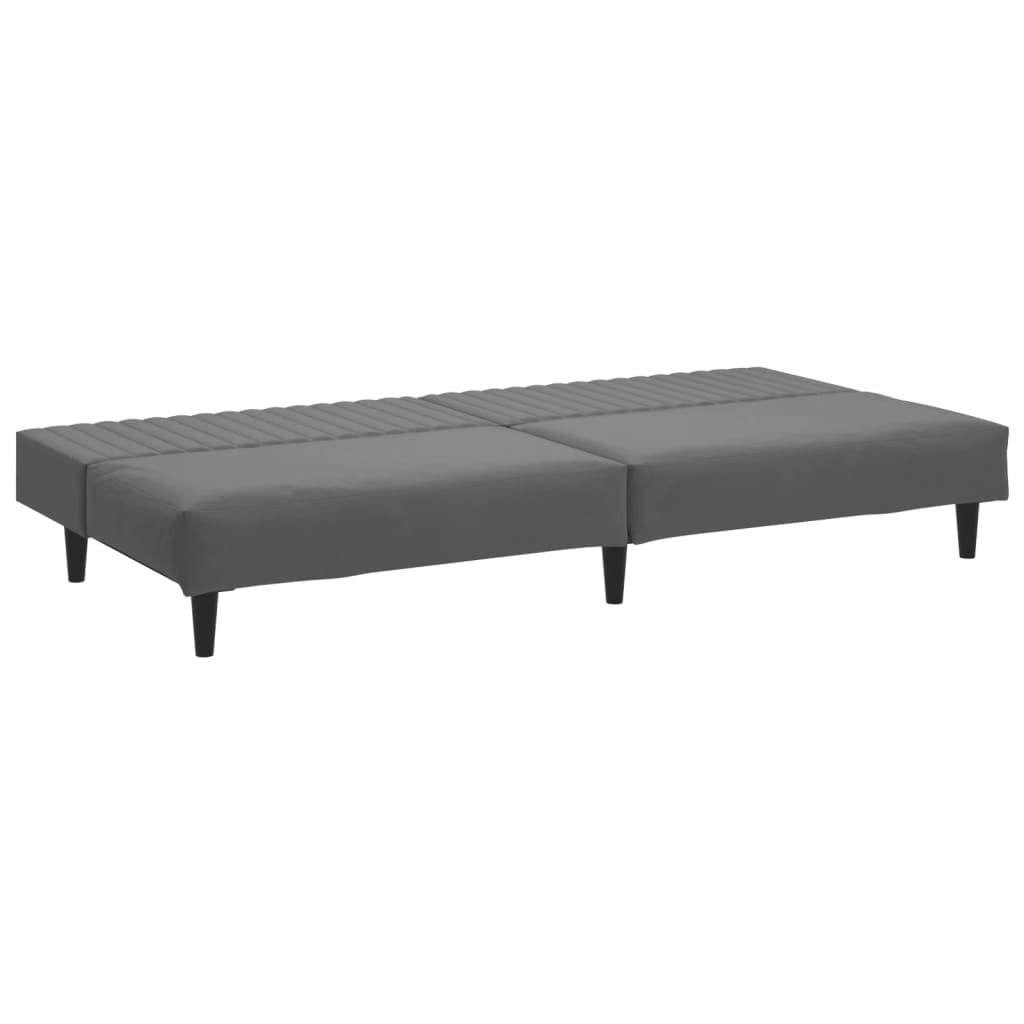 Schlafsofa 2-Sitzer Dunkelgrau Samt mit Schlaffunktion, 200x84,5x69 cm, ausziehbar als Gästebett, platzsparend für Wohnzimmer und Gästezimmer