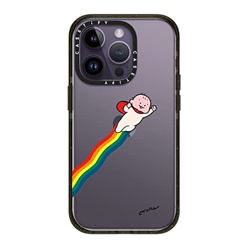 CASETiFY CpNg iPhone 14 Pro P[X [MILKi (4x MIL-STD-810G)/2.5m̗NA] - Super Hero By Taro Oono - ObV[ ubN