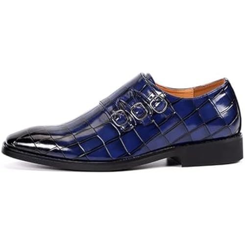 Men's Printed Oxford Shoes Metal Buckle Dress Shoes Formal Zip Business Wedding Shoes2