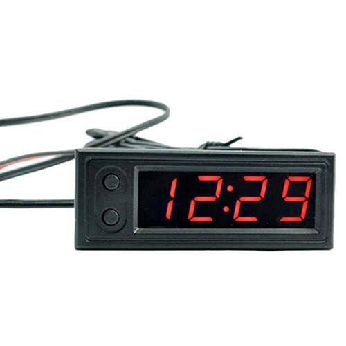 Horloge de voiture 12V Riloer avec écran LCD et affichage numérique net