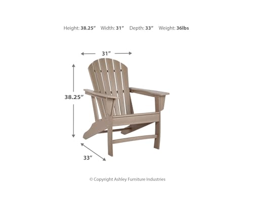 Signature Design by Ashley 1-Piece HDPE Outdoor Adirondack Chair, Driftwood - image 3
