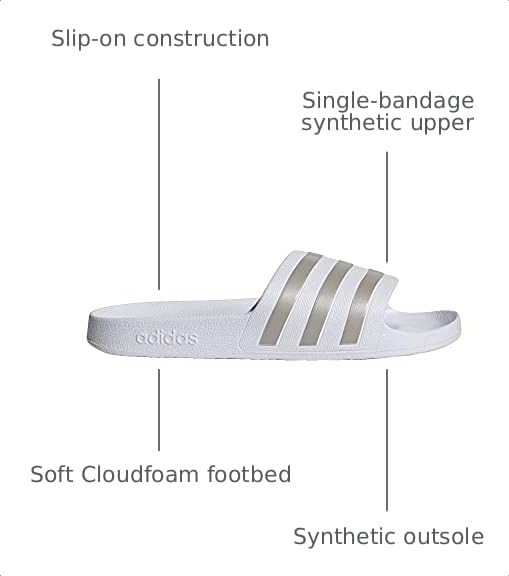 Image of adidas Mens Adilette Aqua Slide Casual Sandals Casual - Black