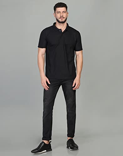 Image of INKKR Men's Casual Polo Neck Half Sleeve Solid T-Shirt (Pack-3)