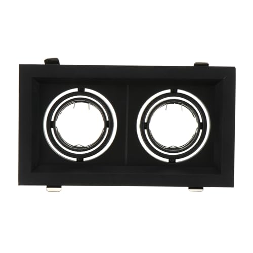 DECOMELODY Marco de Montaje para Foco Empotrado LED Doble Cabezal Compatible Anillo de Recorte para Luz de Techo Aluminio y Plástico Duradero para Cocina y Pasillo