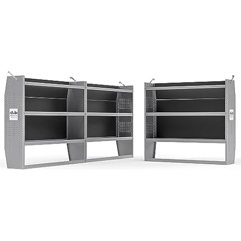 AA Products Inc. SH-4605(3) Steel Low/Mid/High Roof Van Shelving Storage System Fits Transit, GM, NV, Promaster, Sprinter and Metris, Set of 3 Van Shelving Unit, 52" W x 46" H x 13" D Cover