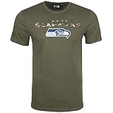 New Era - NFL Seattle Seahawks Camo Wordmark T-Shirt - Olivgrün Farbe Olivgrün, Größe XXL