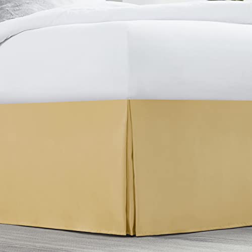 Image of Nestl Gold Full Bed Skirt - Full Size Bed Skirt 14 Inch Drop - Brushed Microfiber Bed Skirts - Hotel Quality Pleated Bed Skirt - Shrinkage & Fade Resistant
