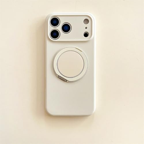 Coque iPhone 16 magnétique blanche antichoc avec support rotatif pour vidéo