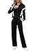 XIEERDUO Lounge Sets for Women Fall Outfits 2025 Airport Outfits Cruise Two 2 Piece Teacher Zip Up Sweatsuits Workout Set Tracksuit Fashion Clothes Winter Travel Vacation Essentials Sweatshirt Black M